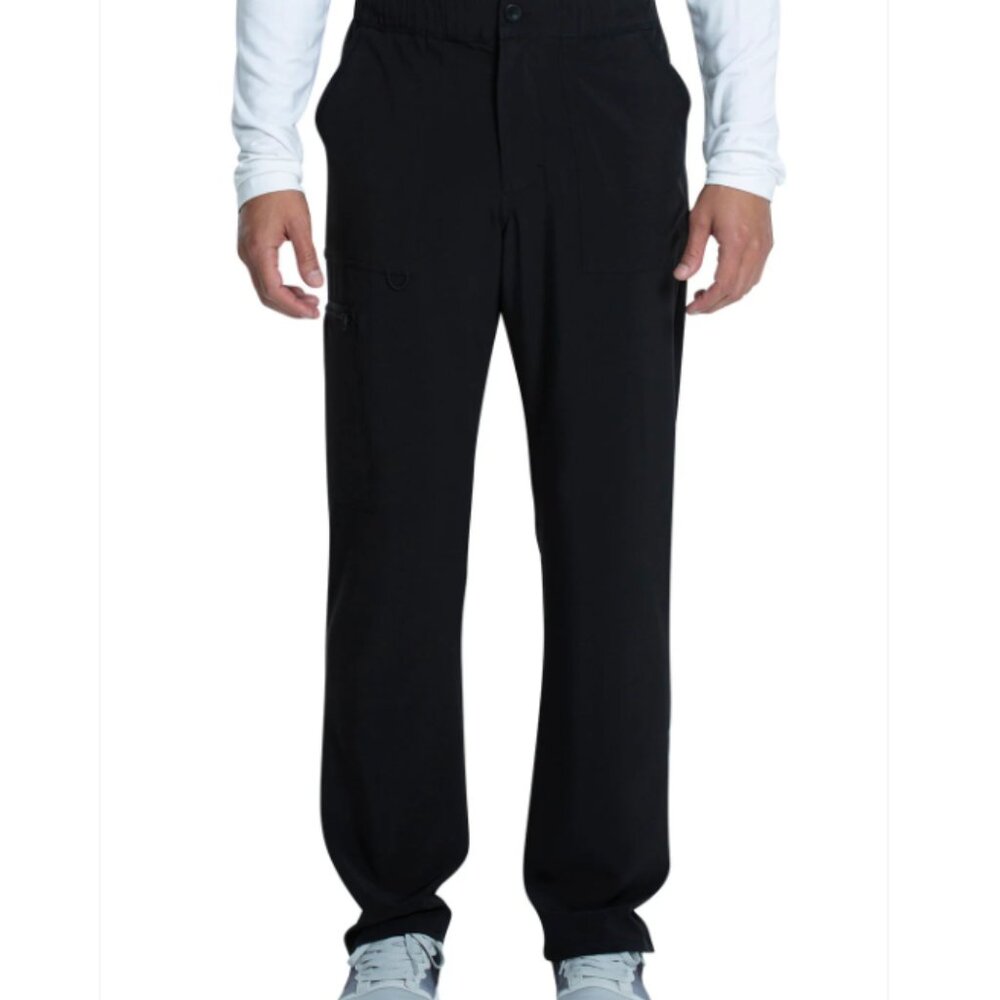 Cherokee Allura CKA186 Men's Fly Front Cargo Pant, Black